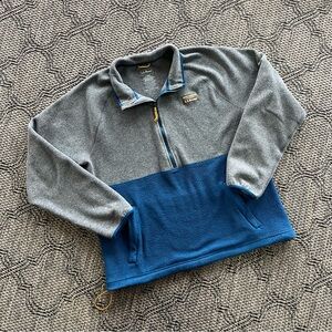 L.L. Bean Two Toned Colour Block Fleece Quarter Zip Size Large‎